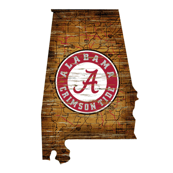 Alabama Crimson Tide Distressed State with Logo