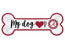 Alabama Crimson Tide Dog Bone 6x12 Sign