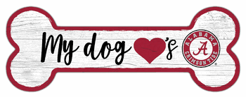 Alabama Crimson Tide Dog Bone 6x12 Sign