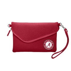Alabama Crimson Tide Fold Over Crossbody Pebble Dark Red