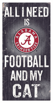 Alabama Crimson Tide Football and My Cat 6x12 Sign