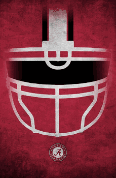 Alabama Crimson Tide Ghost Helmet 17x26