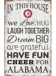 Alabama Crimson Tide In This House 11x19 Sign