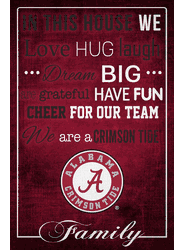 Alabama Crimson Tide In This House 17x26
