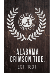 Alabama Crimson Tide Laurel Wreath 11x19 Sign