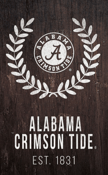 Alabama Crimson Tide Laurel Wreath 11x19 Sign