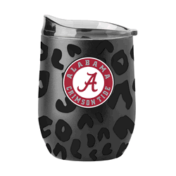 Alabama Crimson Tide Leopard 16oz Black Powdercoat Curved Beverage