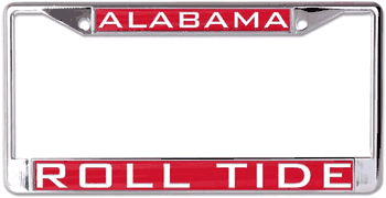 Alabama Crimson Tide License Plate Frame Inlaid Style Roll Tide Design