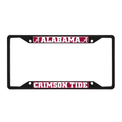 Alabama Crimson Tide Metal License Plate Frame Black Finish