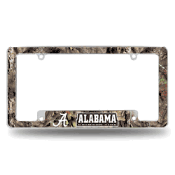 Alabama Crimson Tide Mossy Oak - Camo 12" x 6" Chrome All Over Automotive License Plate Frame for Car/Truck/SUV