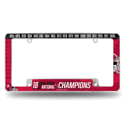 Alabama Crimson Tide Multi Champ 12" x 6" Chrome All Over Automotive License Plate Frame for Car/Truck/SUV