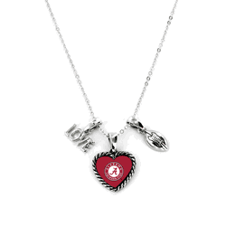 Alabama Crimson Tide Necklace Charmed Sport Love Football
