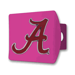 Alabama Crimson Tide Pink Metal Hitch Cover with  3D Color Emblem