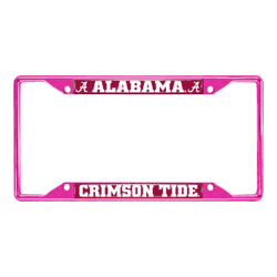 Alabama Crimson Tide Pink Metal License Plate Frame - 6.25"x12.25"