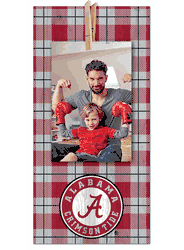 Alabama Crimson Tide Plaid Clothespin 6x12 Sign