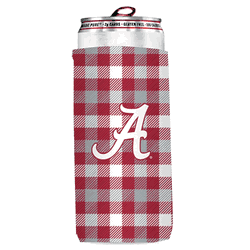 Alabama Crimson Tide Plaid Insulated Slim Can Sleeve