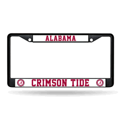 Alabama Crimson Tide Primary Black Chrome Frame with Plastic Inserts 12" x 6" Car/Truck Auto Accessory