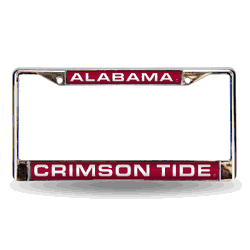 Alabama Crimson Tide Red 12" x 6" Laser Cut Chrome Frame