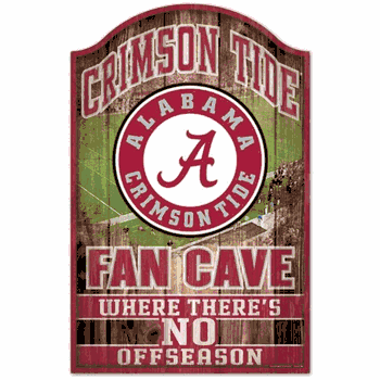 Alabama Crimson Tide Sign 11x17 Wood Fan Cave Design