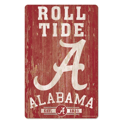 Alabama Crimson Tide Sign 11x17 Wood Slogan Design