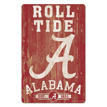 Alabama Crimson Tide Sign 11x17 Wood Slogan Design