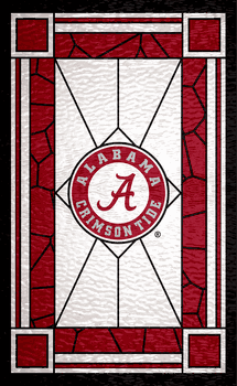 Alabama Crimson Tide Stained Glass 11x19 Wood Sign