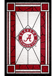 Alabama Crimson Tide Stained Glass 11x19 Wood Sign