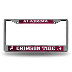 Alabama Crimson Tide Standard 12" x 6" Chrome Frame With Decal Inserts