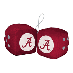 Alabama Crimson Tide Team Color Fuzzy Dice Dcor 3" Set