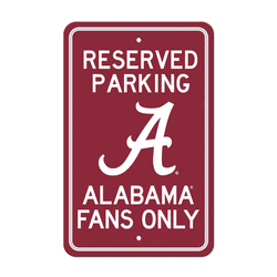 Alabama Crimson Tide Team Color Reserved Parking Sign Dcor 18in. X 11.5in. Lightweight