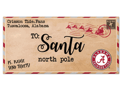 Alabama Crimson Tide To Santa 6x12 Sign