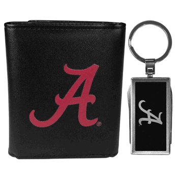 Alabama Crimson Tide Tri-fold Wallet & Multitool Key Chain, Black