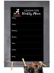 Alabama Crimson Tide Weekly Chalkboard with frame & clothespins 11x19 Sign