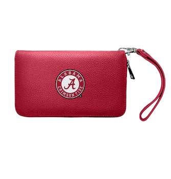 Alabama Crimson Tide Zip Organizer Wallet Pebble Dark Red