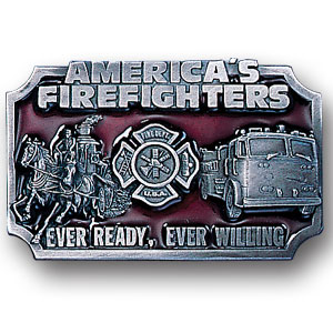 American Fire Fighters Enameled Belt Buckle