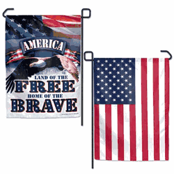 American Flag 12x18 Garden Style 2 Sided Free-Brave