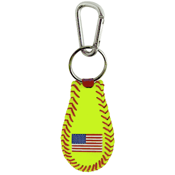 American Flag Keychain Classic Softball CO