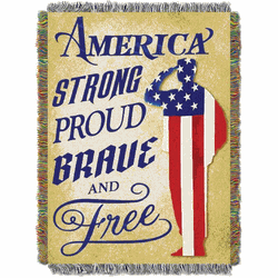 American Strong Holiday Tapestry Throw Blanket 48 x 60 Inches