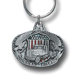 American T Metal Key Chain with Enameled Detailsrucker