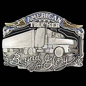 American Trucker Enameled Belt Buckle