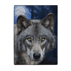 American Wilderness Collection Lupine Stare Wilderness Raschel Throw Blanket 60x80Inches