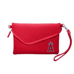 Anaheim Angels Fold Over Crossbody Pebble Light Red