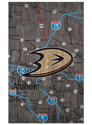 Anaheim Ducks 11x19 City Map Sign