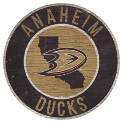 Anaheim Ducks 12in. Circle w/State Sign