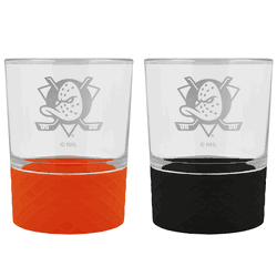Anaheim Ducks 2pc Laser Etched Commissioner Rocks Glass Set