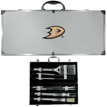 Anaheim Ducks 8 pc Stainless Steel BBQ Set w/Metal Case