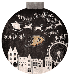 Anaheim Ducks Christmas Village 12in Wall Art