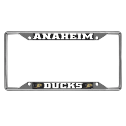 Anaheim Ducks Chrome Metal License Plate Frame, 6.25in x 12.25in