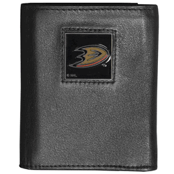 Anaheim Ducks Deluxe Leather Tri-fold Wallet Packaged in Gift Box