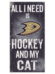 Anaheim Ducks Hockey and My Cat 6x12 Sign